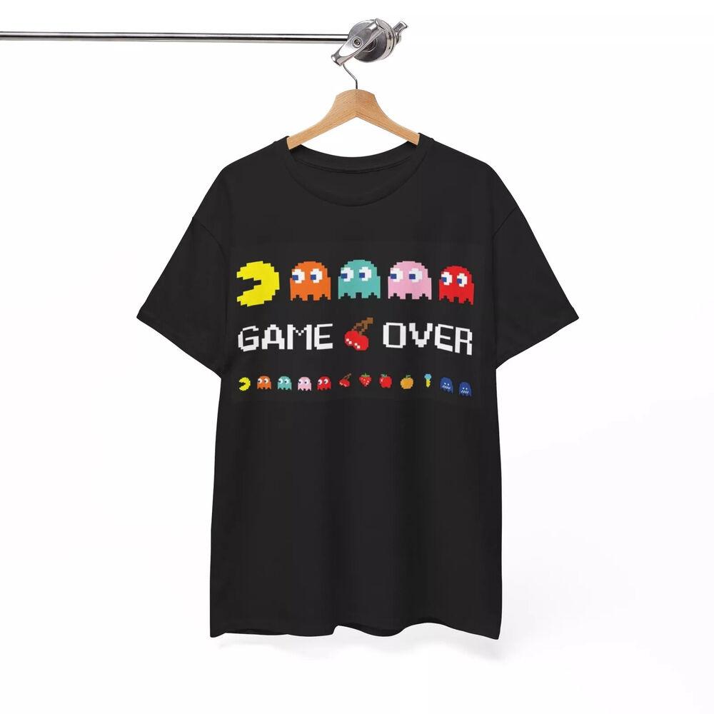 Игровой конец Pacman Футболка Ретро Аркадные Игры Графика Унисекс Плотный Хлопок Футболка Унисекс XXXL
