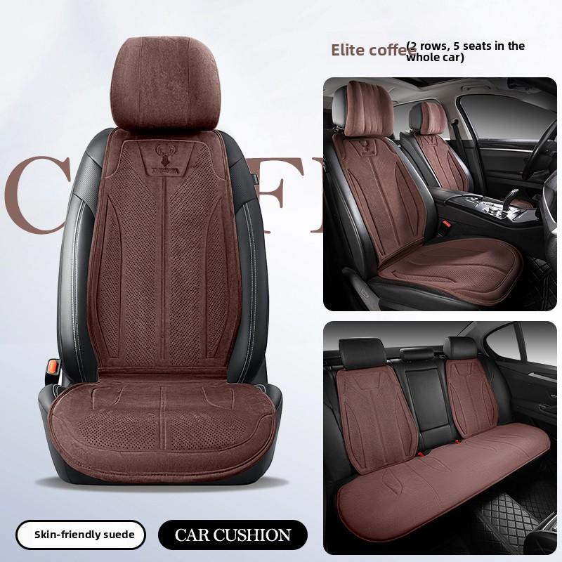 Suede Seat Cover Universal Four Seasons Cars Seats Covers Breathable Seat Non-slip Luxury Car Rams Latex Seat Cover with Pillow