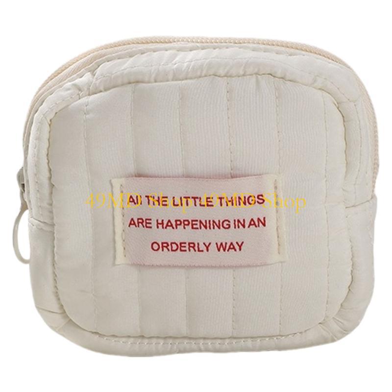 49MD Travel Makeup Bag Square Cosmetic Bag Korean Styles Skincare Organisers Small Zippers Bag Toiletry Bag Coin Purse