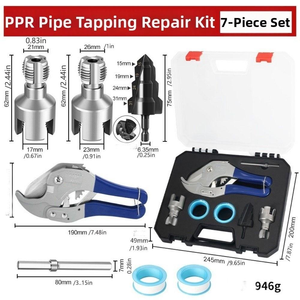 7pcs/set Dies Reamer Plumbing PPR Pipe Kit Water Pipe Repair Tools Plumbing Applications