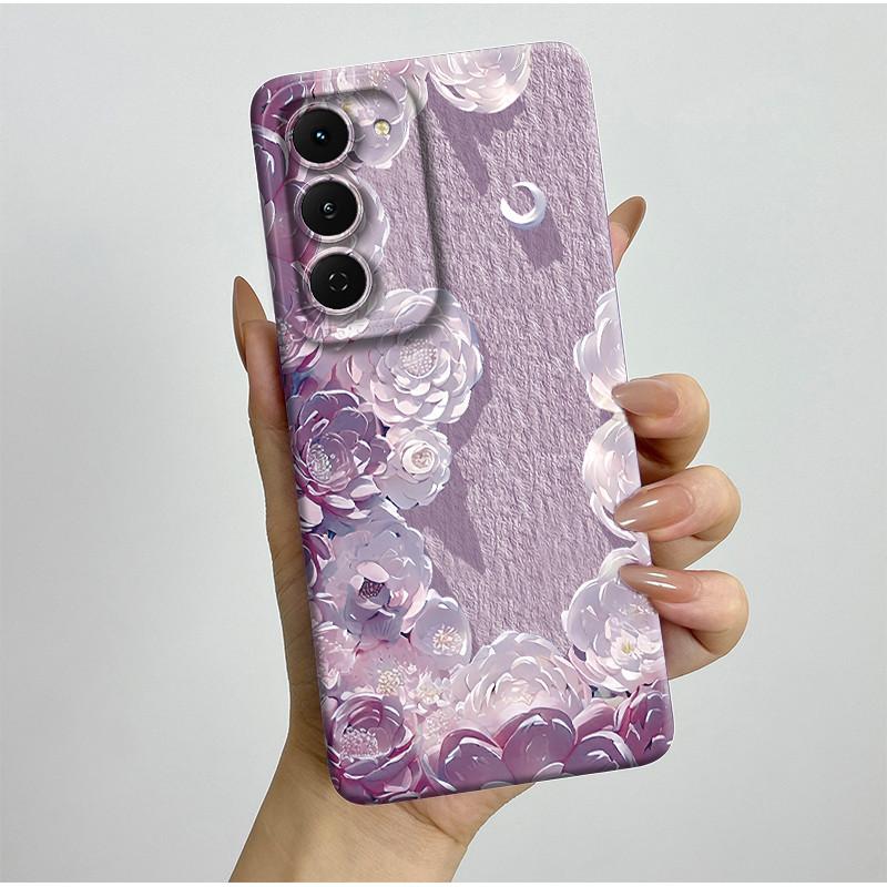 Casing For Tecno Spark 40 Pro 40Pro+ Plus 4G Aesthetic Flowers Phone Case Slim Liquid Silicone Anti Drop Protection Soft Cover
