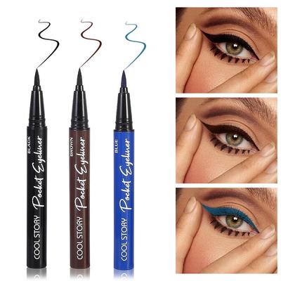 Eyeliner tascabile Tipo liquido dritto Penna per eyeliner liquido ad asciugatura rapida Lunga durata e facile da colorare Persone pigre transfrontaliere Trucco facile da usare