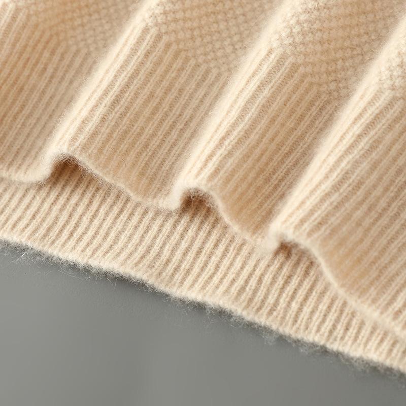 New crew neck cashmere sweater loose thickened pullover sweater with wool sweater men's inside