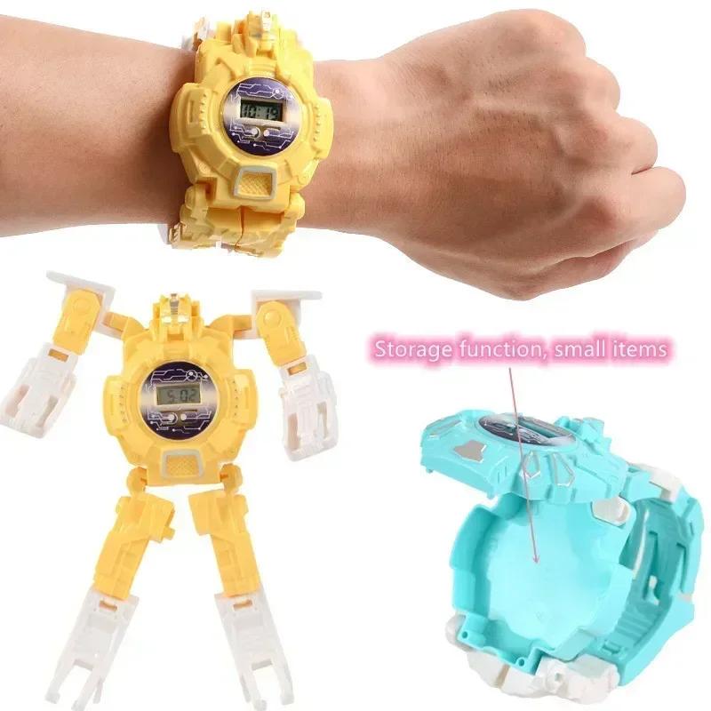 Cartoon Electronic Deformation Children Watch Children Creative Manual Transformation Robot Toys Perfect for Children's Birthday