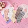 Driving Women Flower Summer Lace  Mittens Five Fingers Mitts Thin Gloves Lace Mitten