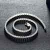 2Pcs set 45-60cm 925 Sterling Silver 4mm Chain Necklace Bracelet set For Women Men  Wedding Engagement Charm Jewelry
