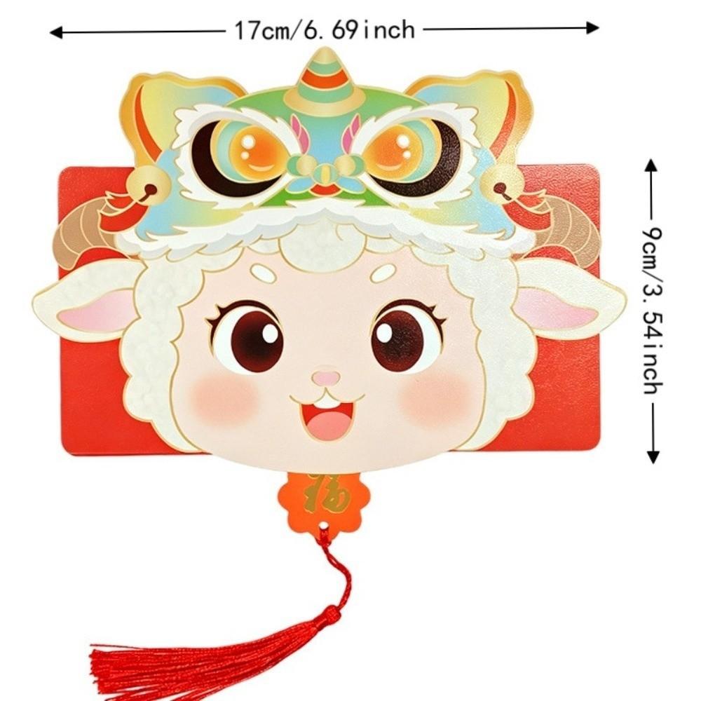 6 Card Positions New Year Red Envelope Cartoon Lucky Money Bag Foldable Red Envelope Birthday Gift
