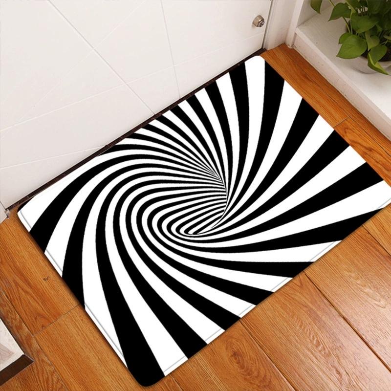 3D Visual Entrance Door Mat Innovation Vortex Dizziness Carpet Bathroom Kitchen Bedroom Anti Slip Rug Home Decoration
