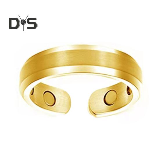 Lady Magnetic Ring Adjustable Opening Design Polished Smooth Electroplated Alloy Simple Style Finger Jewelry for Party Daily Life Date