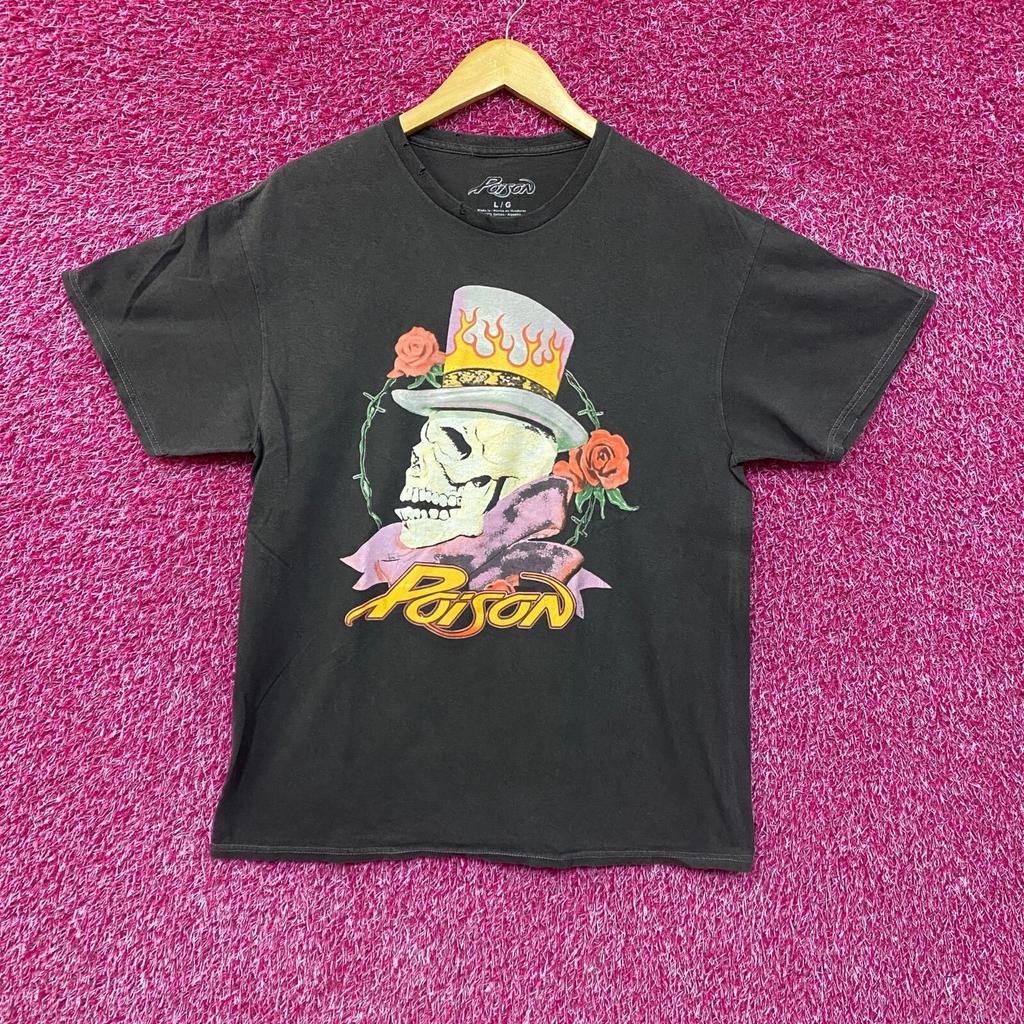 Poison Flesh Blood Tattoo Heavy Metal Band Tee Large