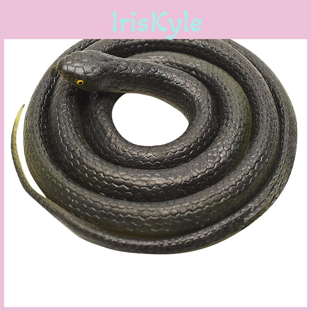 Rubber Large Halloween Snakes Realistic Scary Toy Fake Black Mamba Snake 47in