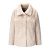 Women Lapel Collar Faux Fur Short Coat