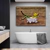 Funny Toilet Paper Bathroom Nordic Frog Posters and Prints Canvas Painting Wall Art Pictures for Washroom WC Bath Home Decor