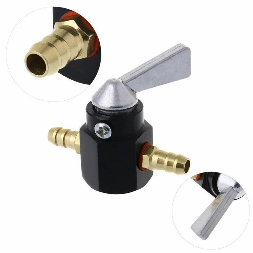 GAOHOU Inline Fuel Tap Switch for Motorcycle Fuel Cock 8mm Inline Fuel Tap CNC