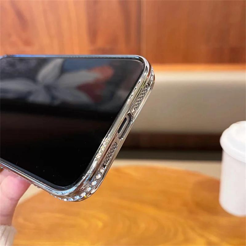 For iPhone 16 Pro Max Luxury Plating Flash Magsafe Magnetic Rhinestone Phone Case For iPhone 11 12 13 14 15 16 Plus Lens Cover