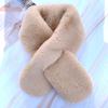 Plush Scarf Women's Autumn and Winter Warm Korean Version of the New Double-sided Cross Scarf Imitation Rabbit Fur Thickened Solid Color