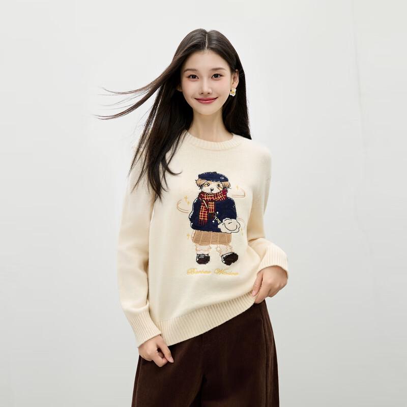 Women's Preppy Retro Round Neck Knit Sweater