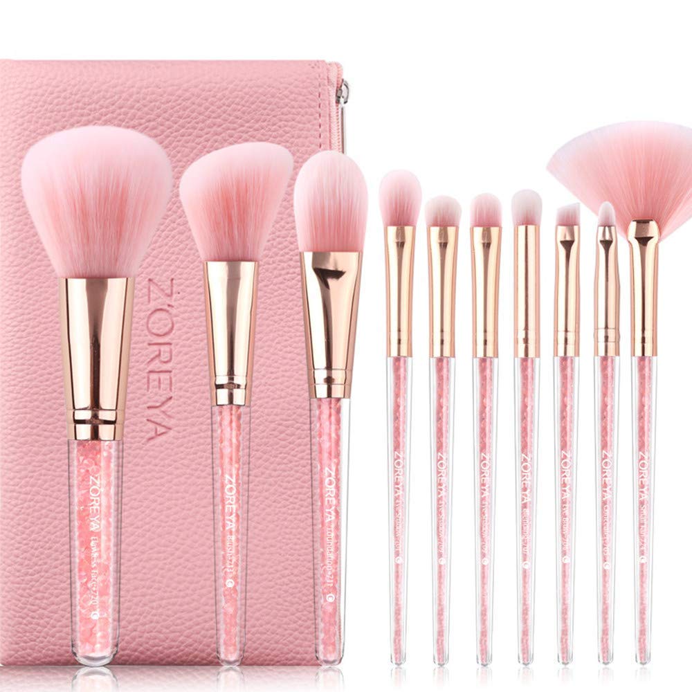 

Makeup cosmetic makeup with a dedicated makeup easy to set of 10 brushes, brushes, brushes, pouch, carry, cute, рожевий