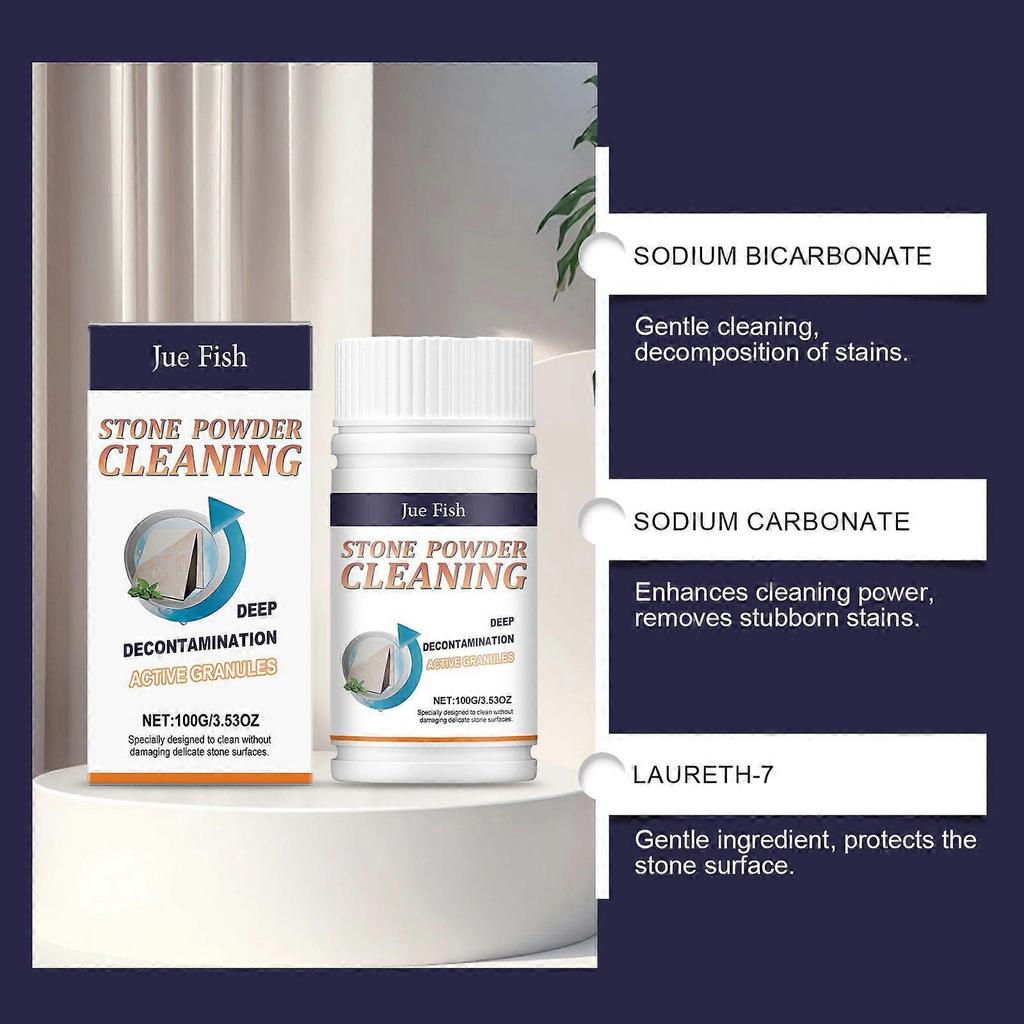 Stone Cleaning Powder for Marble & Granite Removes Scale, Rust & Grease, Gentle Anti-Fouling Formula