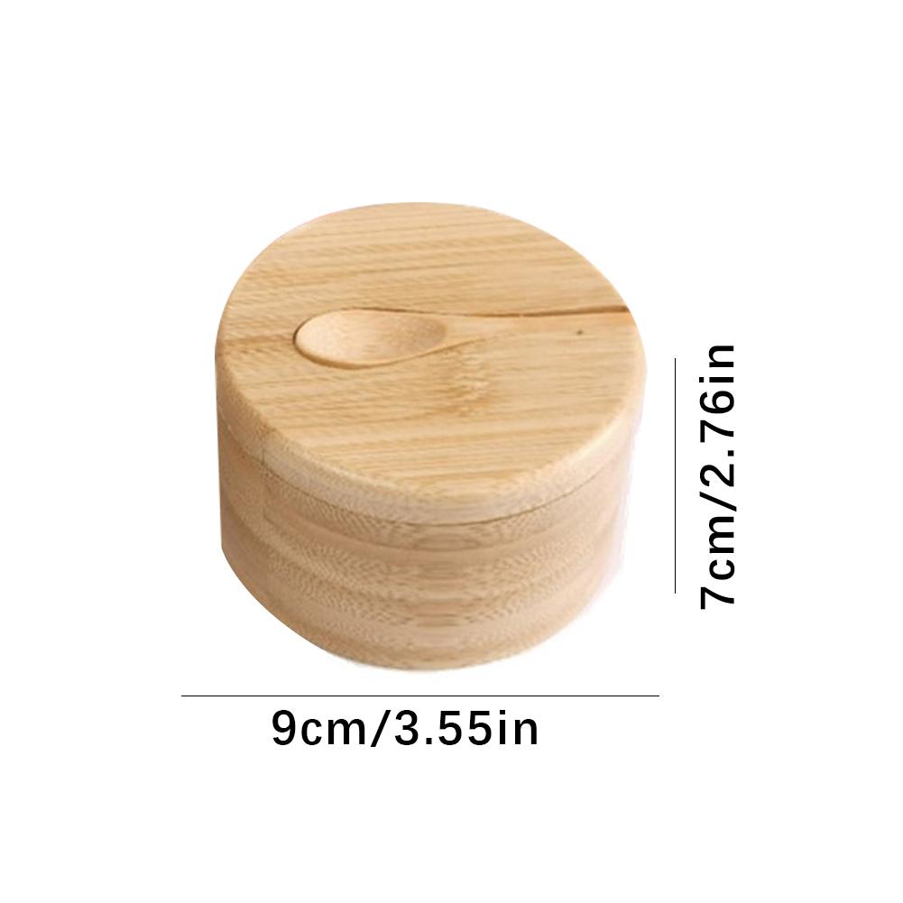 Seasoning Container Storage JarSalt Box Condiment Sesame Bottle BBQ Cooking Herbs Organizer Kitchen Wooden Tool