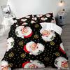 Fun Black Santa Three-Piece Quilt Cover Digital Printing Bedding Set Bed Cover