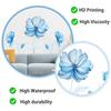 Light Blue Flower Wall Sticker for Bedroom Background Decor PVC Peel and Stick Decal