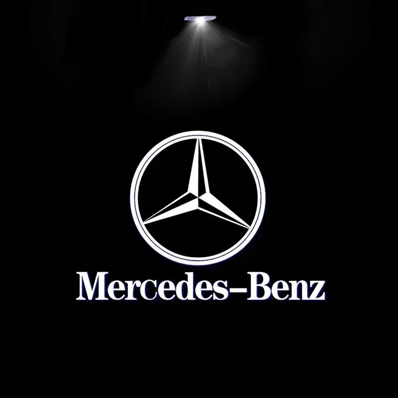 GDX2 2pcs Car Door Welcome Light Logo Emblem For Mercedes Benz A C E GLC GLA GLE GLB Class W177 W205 W212 W213 X253 X156 W166 X247