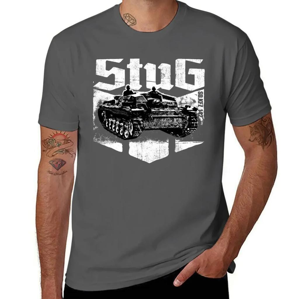 StuG III TShirt cotton graphic tees korean fashion Blouse men clothings 2025 new model