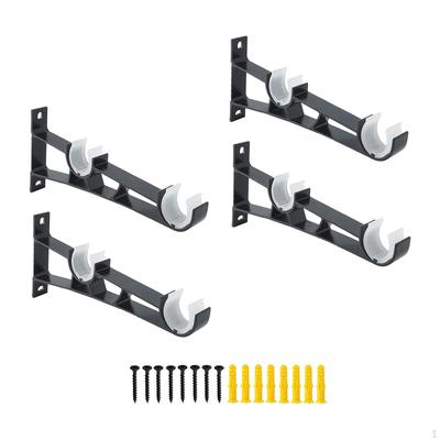 4Pcs Curtain Rod Brackets Hooks for 25mm-32mm Rods Holders