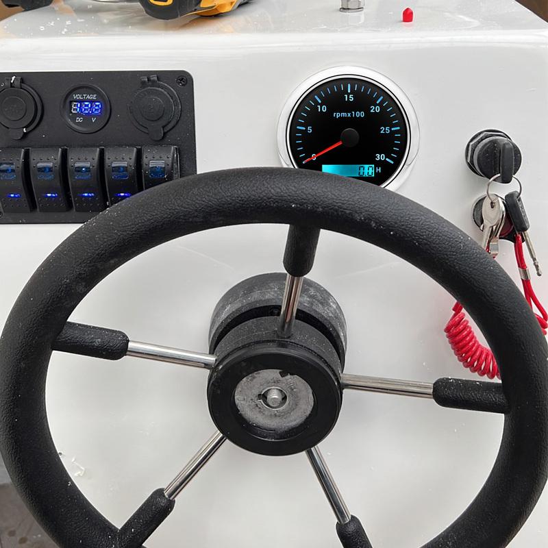 Pointer 0-3000 RPM Tachometer for Diesel Petrol Engine 7 Color Light 85mm Tachometer Marine Boat Yacht Car Waterproof DC12V24V