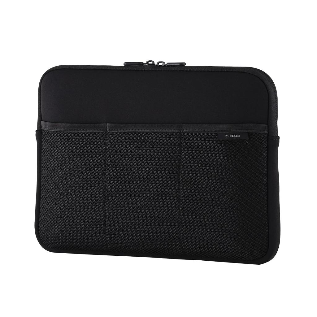 ELECOM Neoprene Laptop Inner Case, 11.6-inch, 3-Pocket Bag, Black, BM-IB3PT11BK
