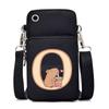 Lightweight Multifunctional Oblique Span Bag Fashion Kapibara Letter Print Black Change Bag Casual Shoulder Bag