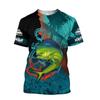Men Fishing Graphic 3D Print Summer Tops Oversized Tee Shirts Short Sleeve Crewnack Fashion Casual Camisetas