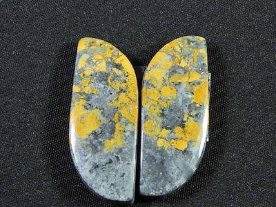 28Cts. Natural Maligano Jasper (10mm X 29mm Each) Fancy Cabochon Match Pair SK-2799