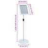 Podium Poster Stand Silver 33 X 33 X 123 Cm PVC and Steel