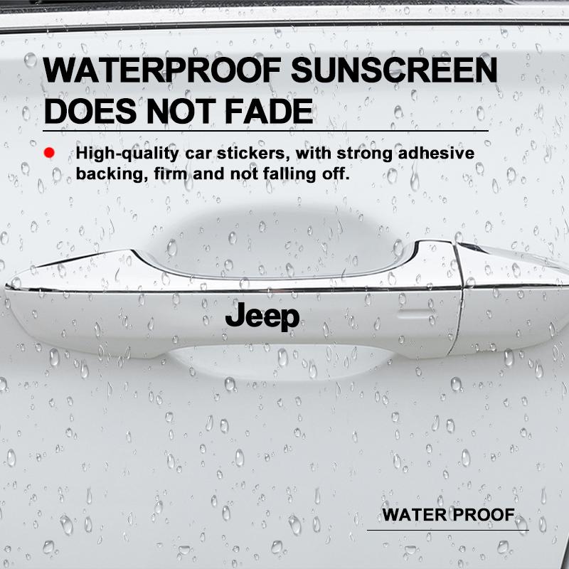 4 Stück Auto Türgriff Aufkleber Reifen Rückspiegel Aufkleber für Jeep Renegade Compass Grand Cherokee Wrangler Jk Gladiator