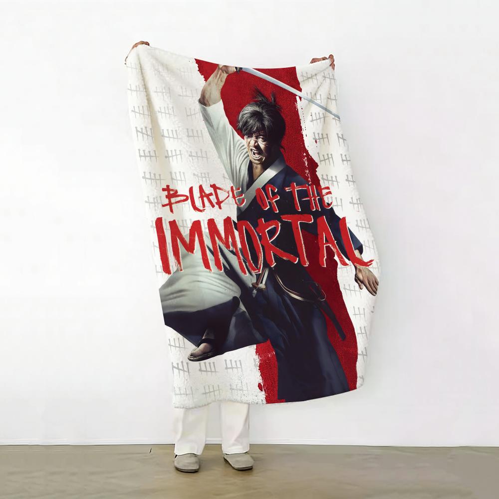 

Anime B Blade o of t the I Immortal Throw Soft Warm Flannel Fleece Throw Blanket for Sofa Bed Travel Home 75cmx90cm
