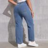 Women's High Waist Washed Women's Jeans Fashionable Versatile Straight Leg Pants