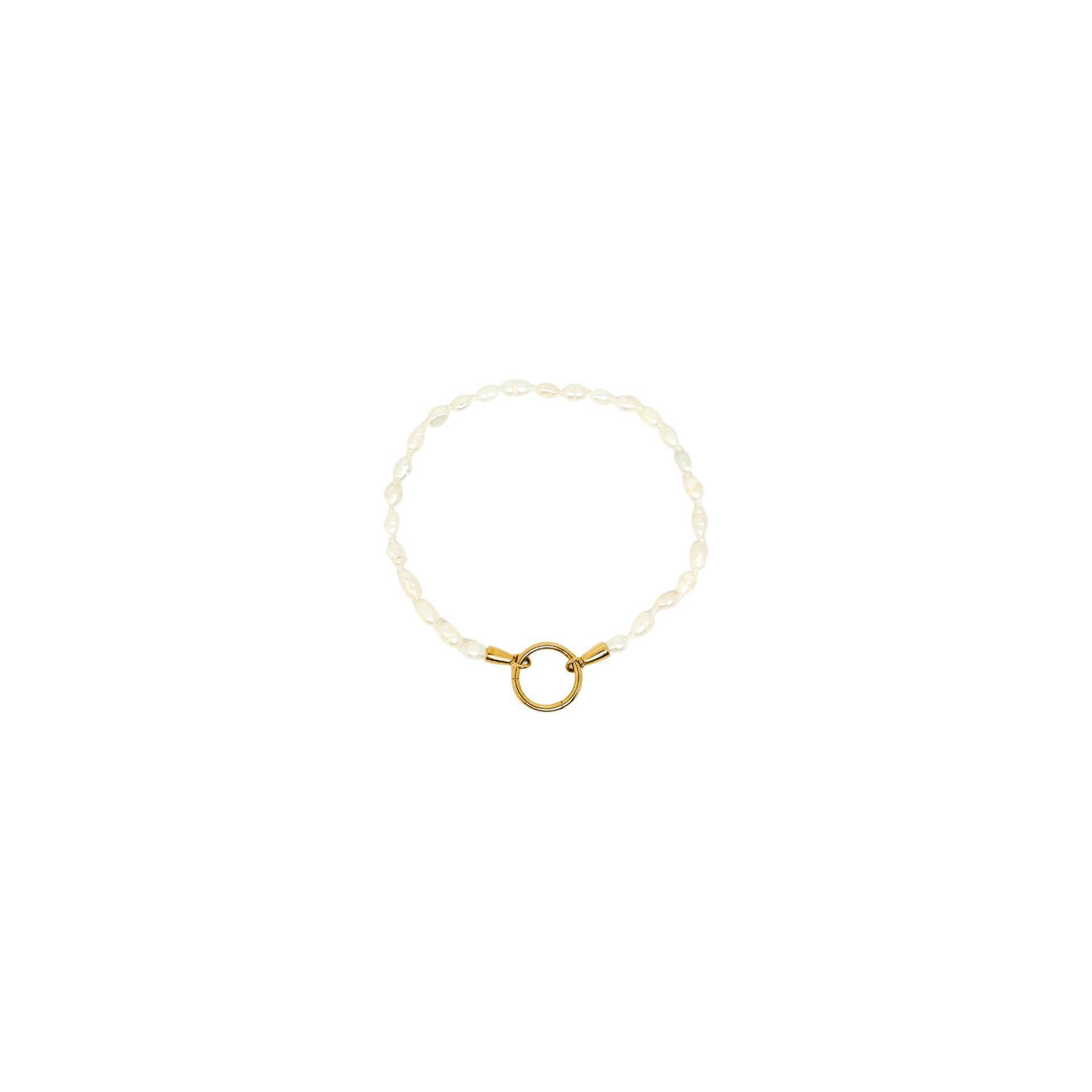

Long Beaded Pearl Bracelet Necklace Diy Accessories Basic Chain Gold-Plated Color Retention