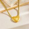 Fashion Personality Light Luxury Polished Three-Dimensional Heart Snake Chain Gold Jewelry Necklace