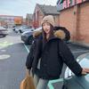 Large Fur Hooded Cotton-padded Coat Loose Winter Jacket