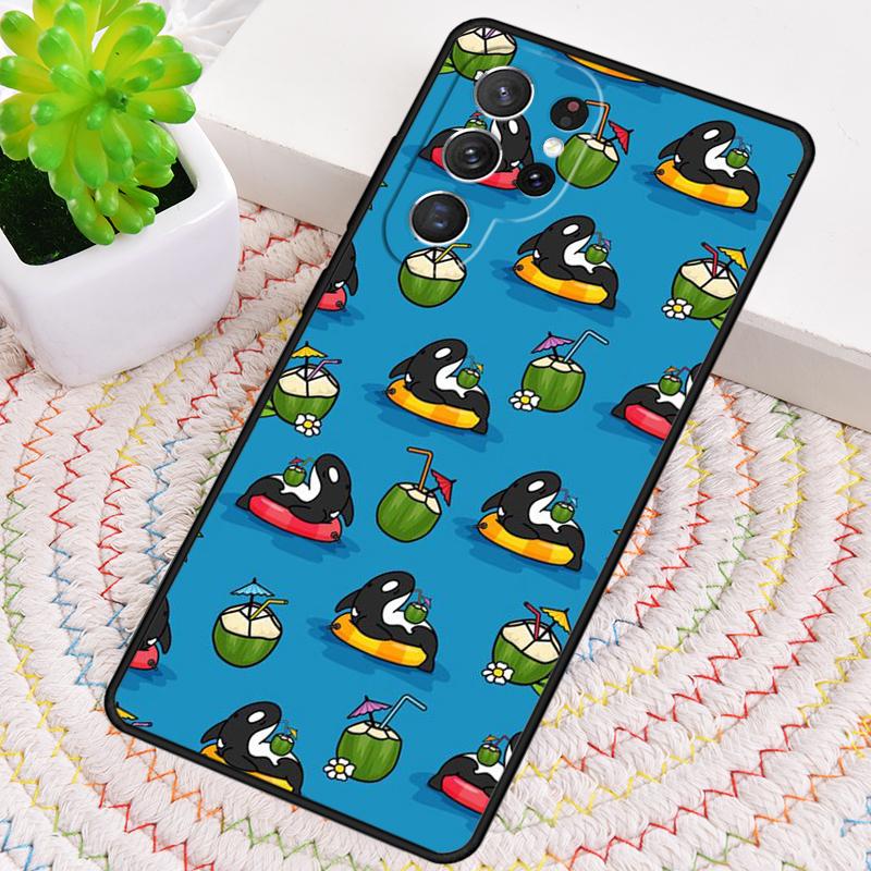 

Orcas Killer Whales Silicone Phone Case For Samsung Galaxy note 10 pro S26 S25 S24 S23 S22 S21 Plus S25Ultra Capa Cover Galaxy S23 Ultra
