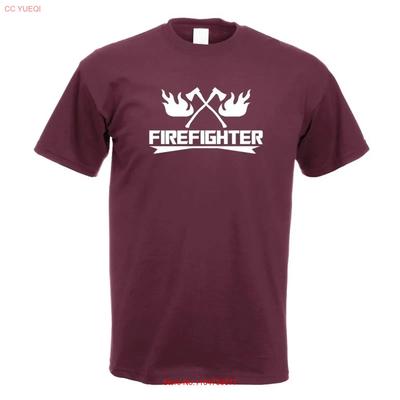 Firefighter Print T Shirt Vintage Washed Versatile Breathable Stretched Unisex Fashion Graphic Soft Slightly Comfortable