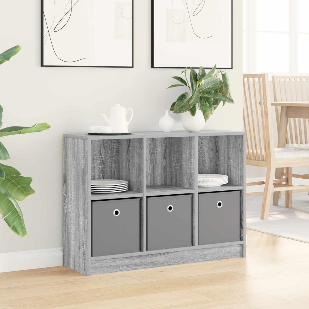 Sideboard with Drawers Grey Sonoma 88.5 X 27.5 X 63.5 Cm