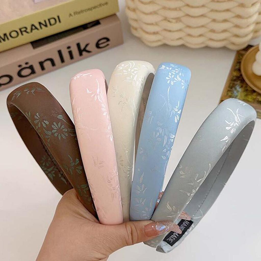 PROLY New Fashion Headwear For Women Warm Sponge Headband Solid Color Floral Hairband For Girls Summer Hair Accessories