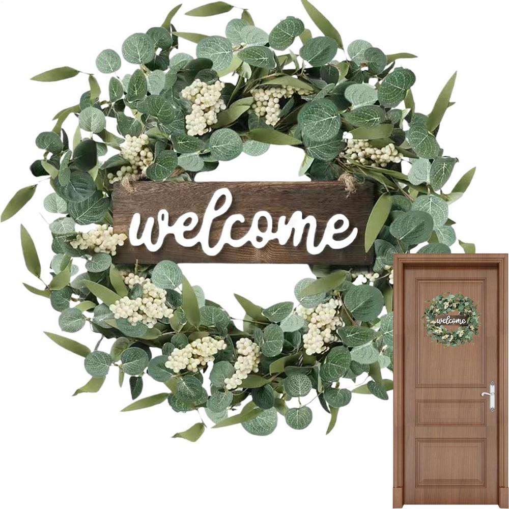Eucalyptus Wreath 20in Eucalyptus Wreaths For Indoors With Berries Decorative Garlands Ornaments Wreath Supplies For Indoor
