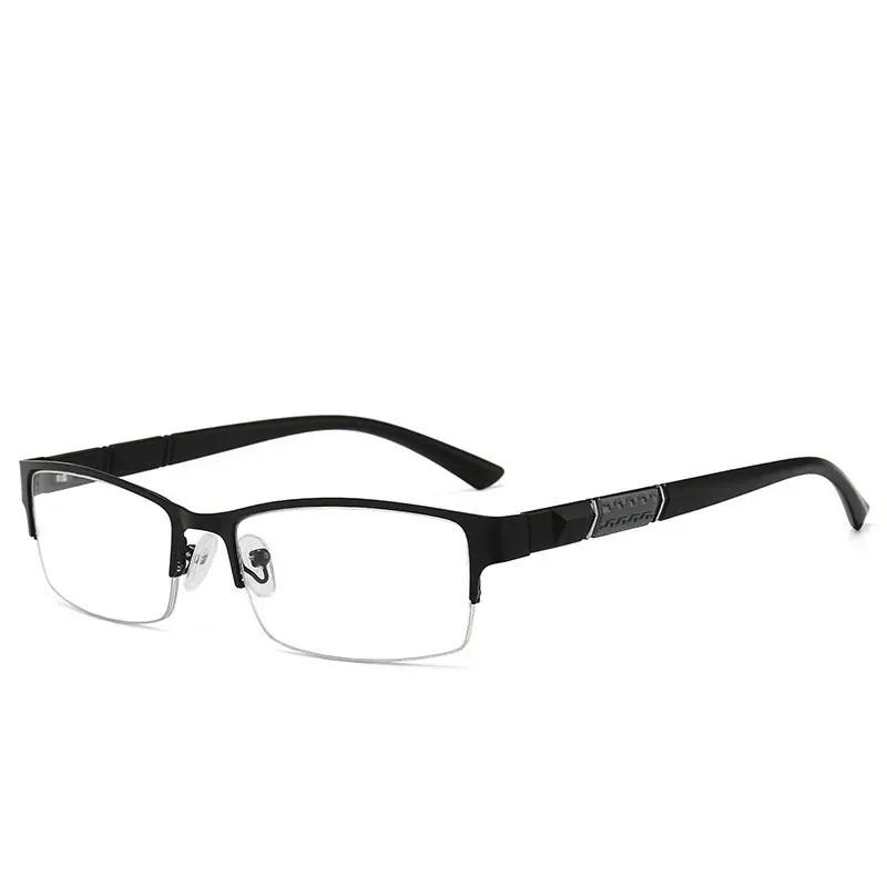 TR90 Classic Semi Semi-rimless Metal Business Reading Glasses for Woman Man Vintage Style Eyeglasses Powers From +1.0 To +4.0