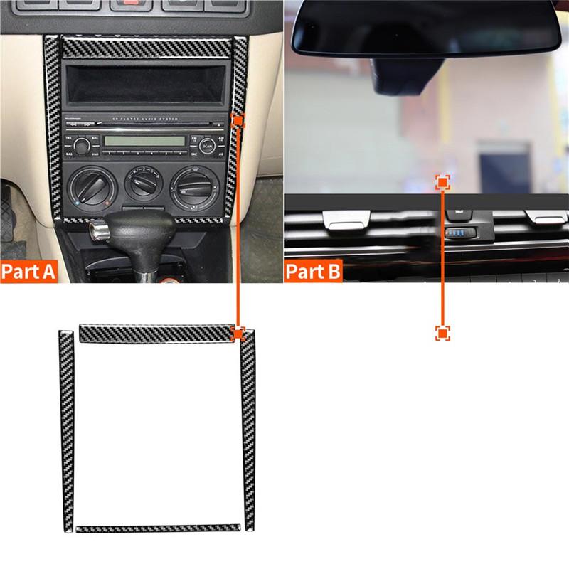 Car Carbon Fiber Interior Button Panel Trim Sticker Frame For VW Golf 4 GTI Jetta MK4 1999-2004 Styling Accessories