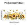 Sunflower Wall Decal Self-adhesive Sunflower Wall Sticker Removable Flower Mural DIY Wall Art Decor for Nursery Bedroom Kitchen