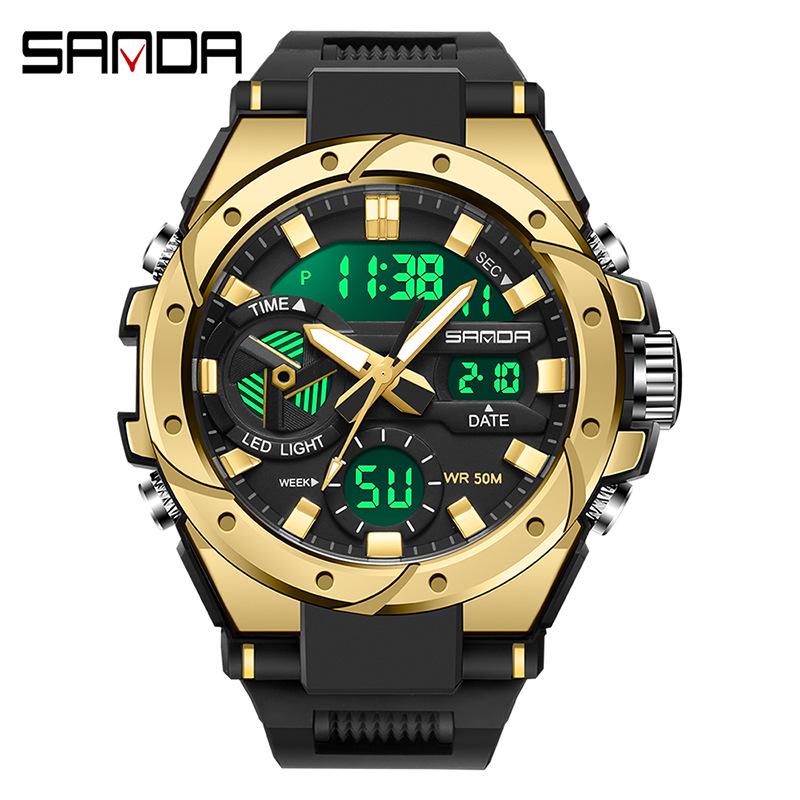 Sanda 6008 Multifunctional Men's Waterproof Sport Quartz Watch